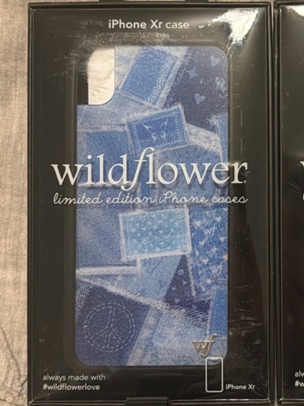 Wildflower iPhone XR Case in Vintage Denim Print